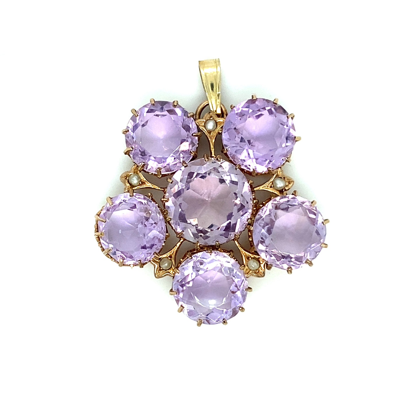 Toller Goldanhänger mit zarten Amethysten