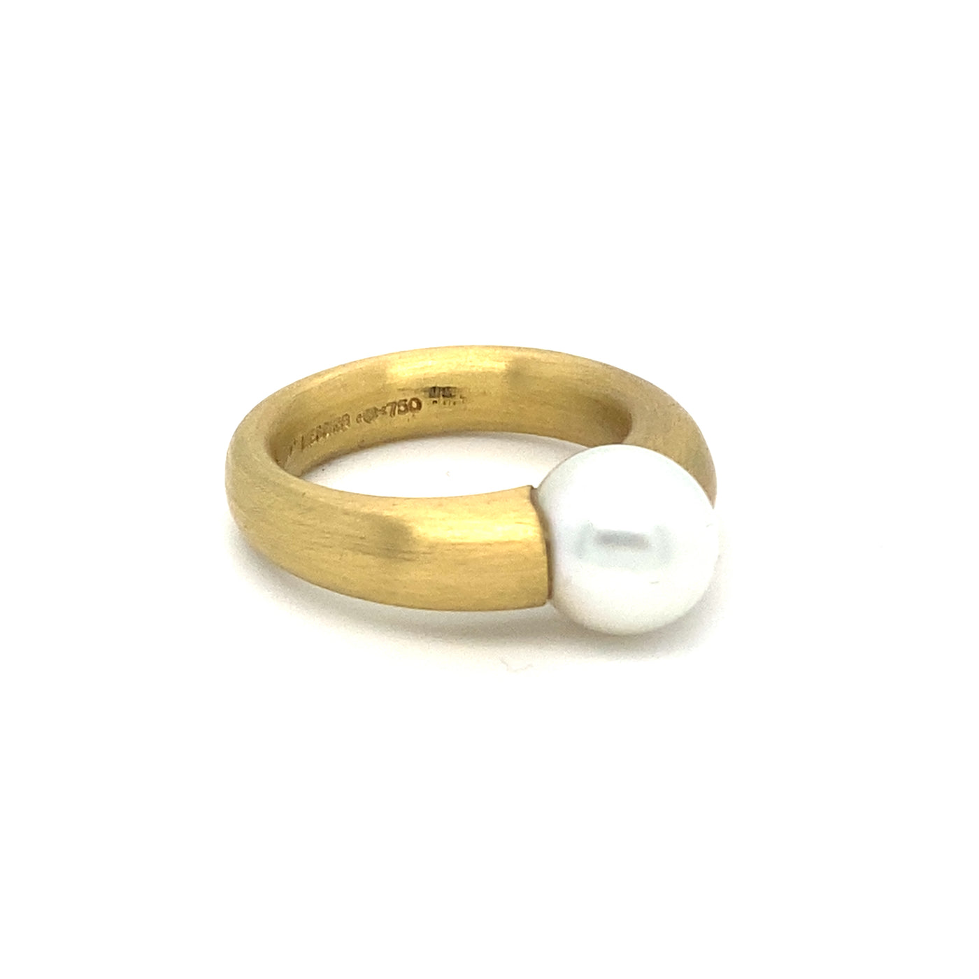 Goldener Niessing Ring mit Perle