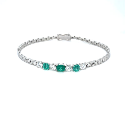 Sparkling Line Up - Smaragd Diamant Armband