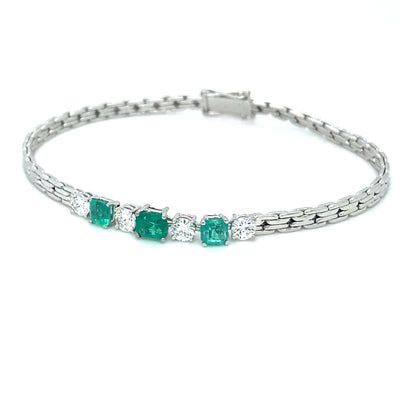 Sparkling Line Up - Smaragd Diamant Armband