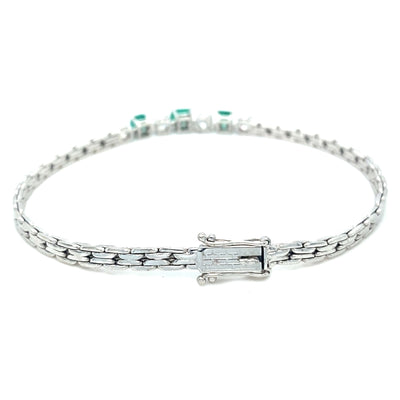 Sparkling Line Up - Smaragd Diamant Armband