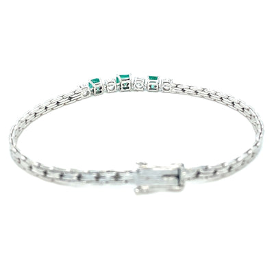 Sparkling Line Up - Smaragd Diamant Armband