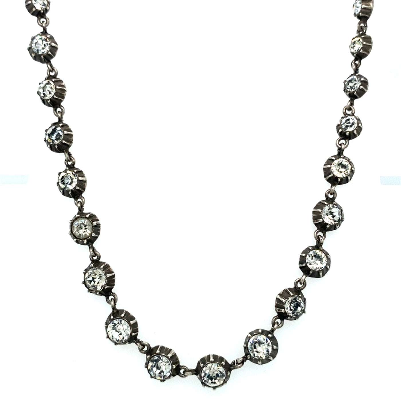 Shine Bright - Jugendstil Silbercollier mit weißen Steinen