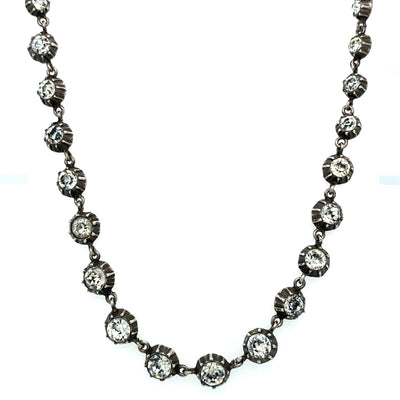 Shine Bright - Jugendstil Silbercollier mit weißen Steinen