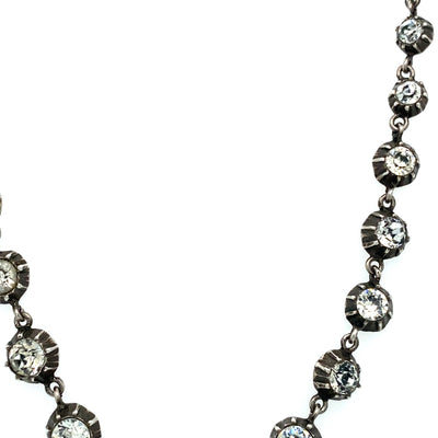 Shine Bright - Jugendstil Silbercollier mit weißen Steinen