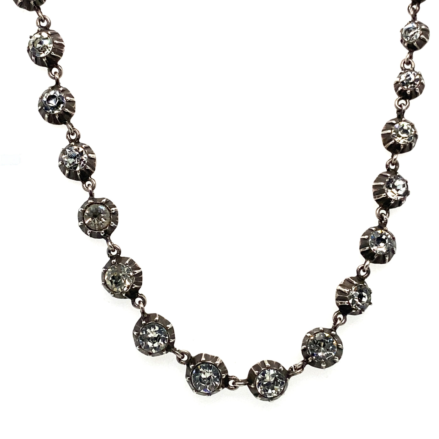 Shine Bright - Jugendstil Silbercollier mit weißen Steinen