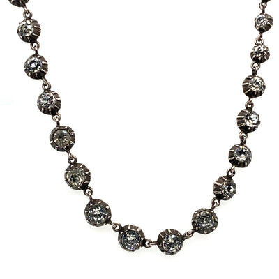 Shine Bright - Jugendstil Silbercollier mit weißen Steinen