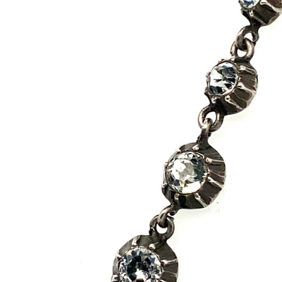 Shine Bright - Jugendstil Silbercollier mit weißen Steinen