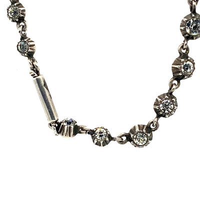 Shine Bright - Jugendstil Silbercollier mit weißen Steinen