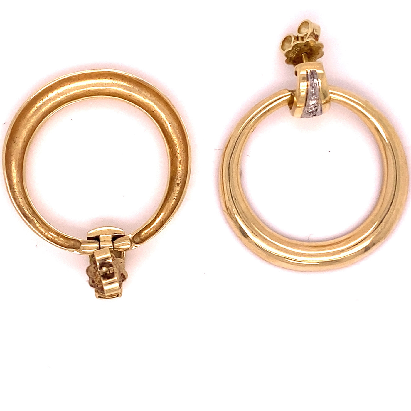 Jewel in a Circle - Goldene Ohrringe mit Diamanten