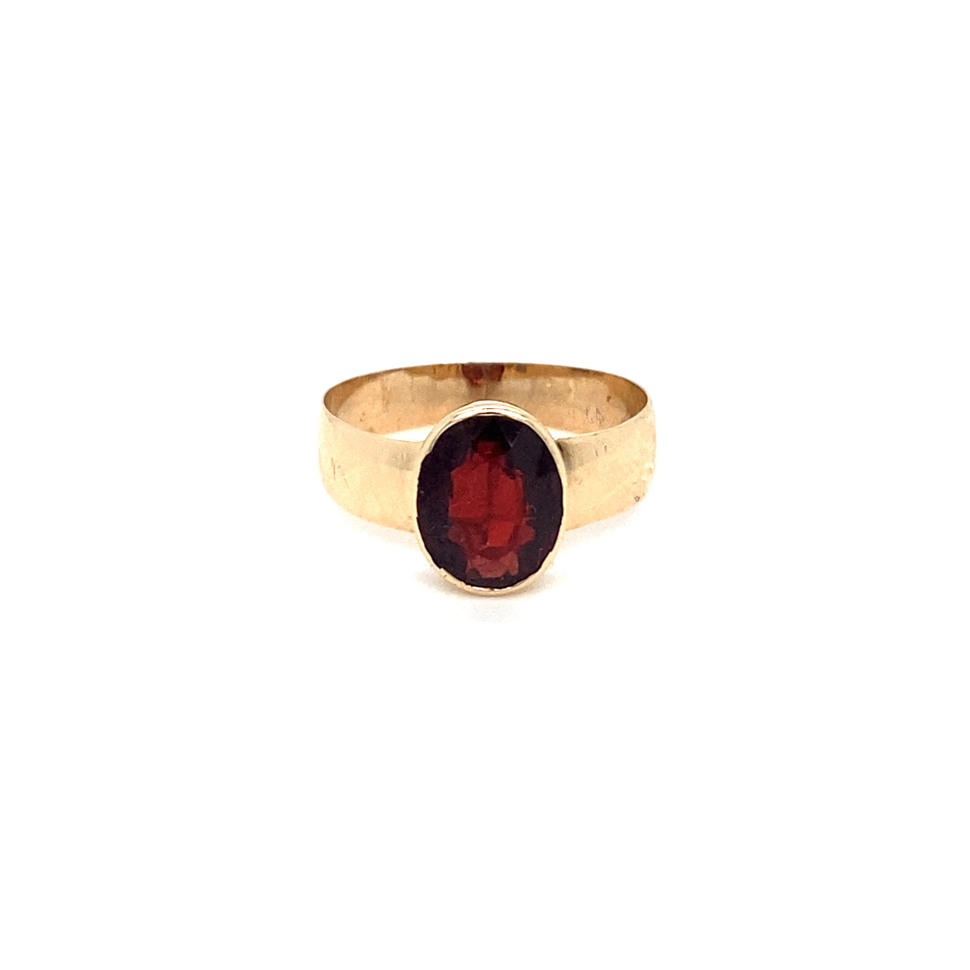 Oval Garnet - Puristischer Granatring