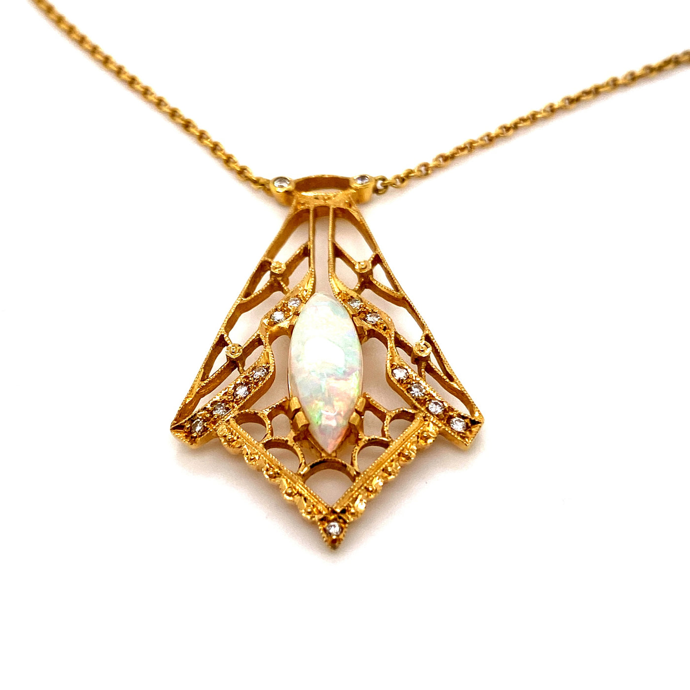 Love and Hope - Goldcollier mit Opal