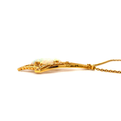Love and Hope - Goldcollier mit Opal