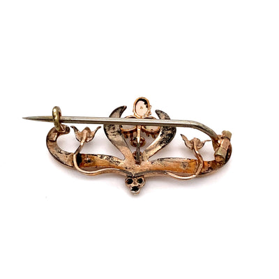 Tulip Spin - Brosche Jugendstil mit Opal