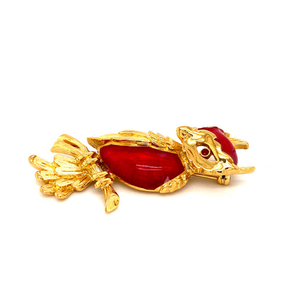 Rote Eule - Brosche Modeschmuck