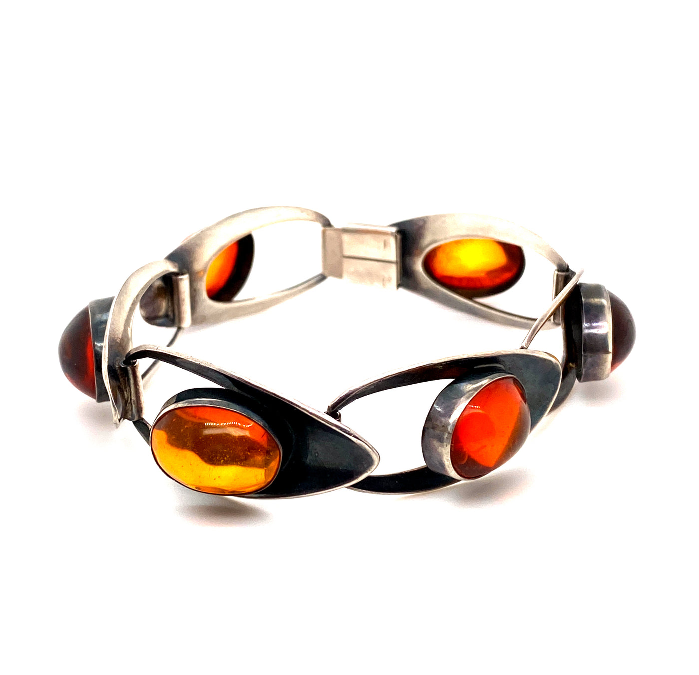 Like a Stone - Silberarmband mit Bernstein