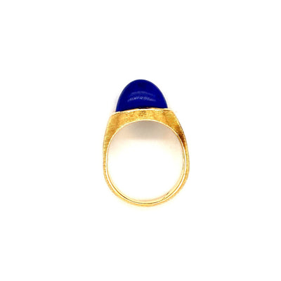 Blaue Kuppel - Goldring mit Lapiscabochon