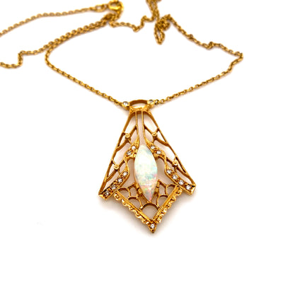 Love and Hope - Goldcollier mit Opal