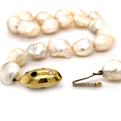 Bold Pearls - Süsswasser Perlenkette Barock