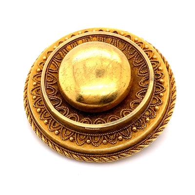 Bouton D'Or - Goldbrosche mit filigranen Ornamenten