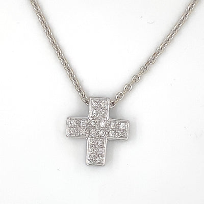 Faith, Love, Hope - Edles Weißgoldkreuz mit Diamanten