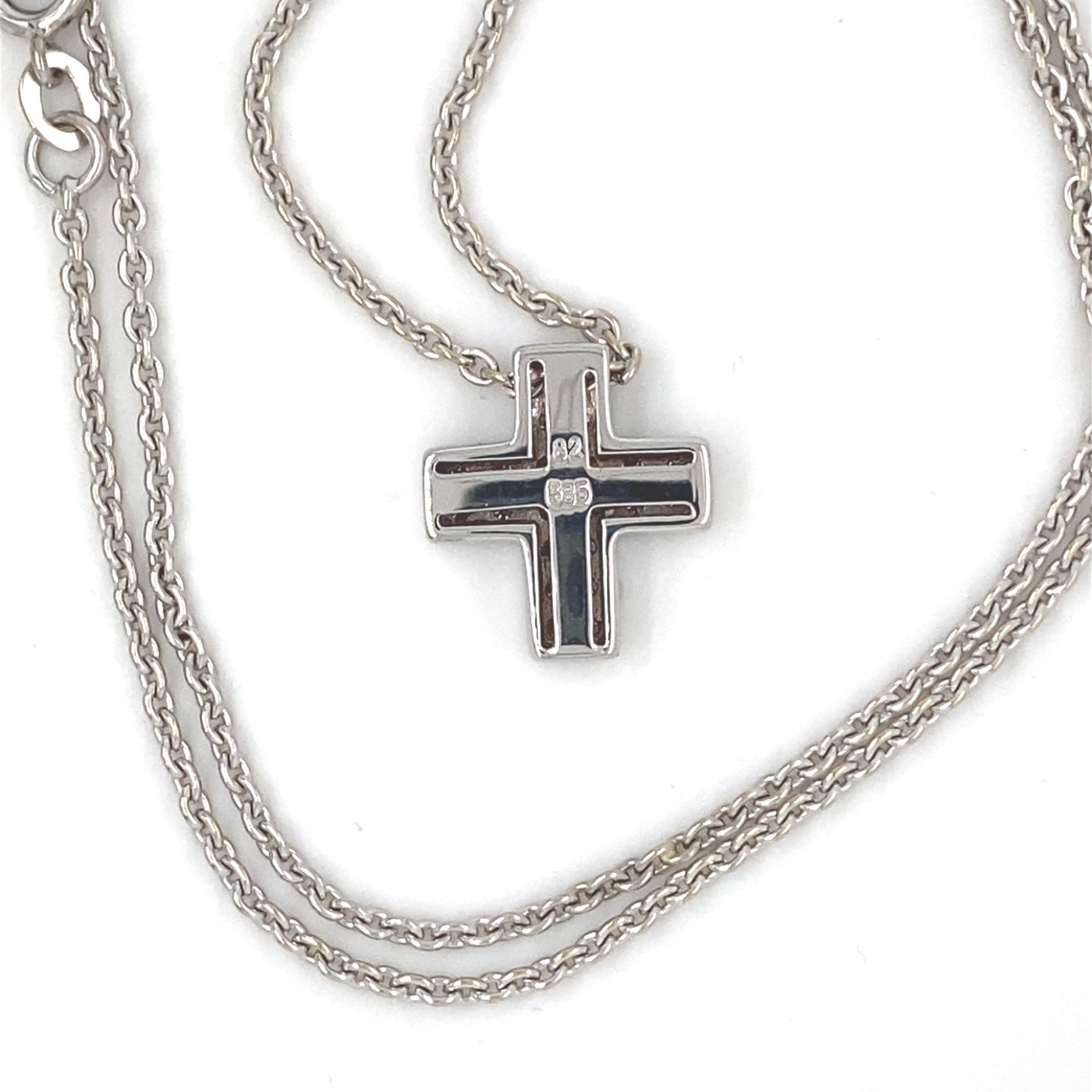 Faith, Love, Hope - Edles Weißgoldkreuz mit Diamanten