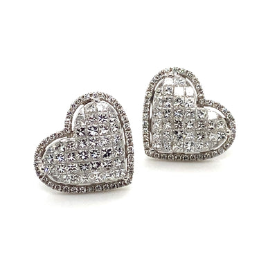 Diamond Heart - Schöne Herzohrstecker mit Diamanten