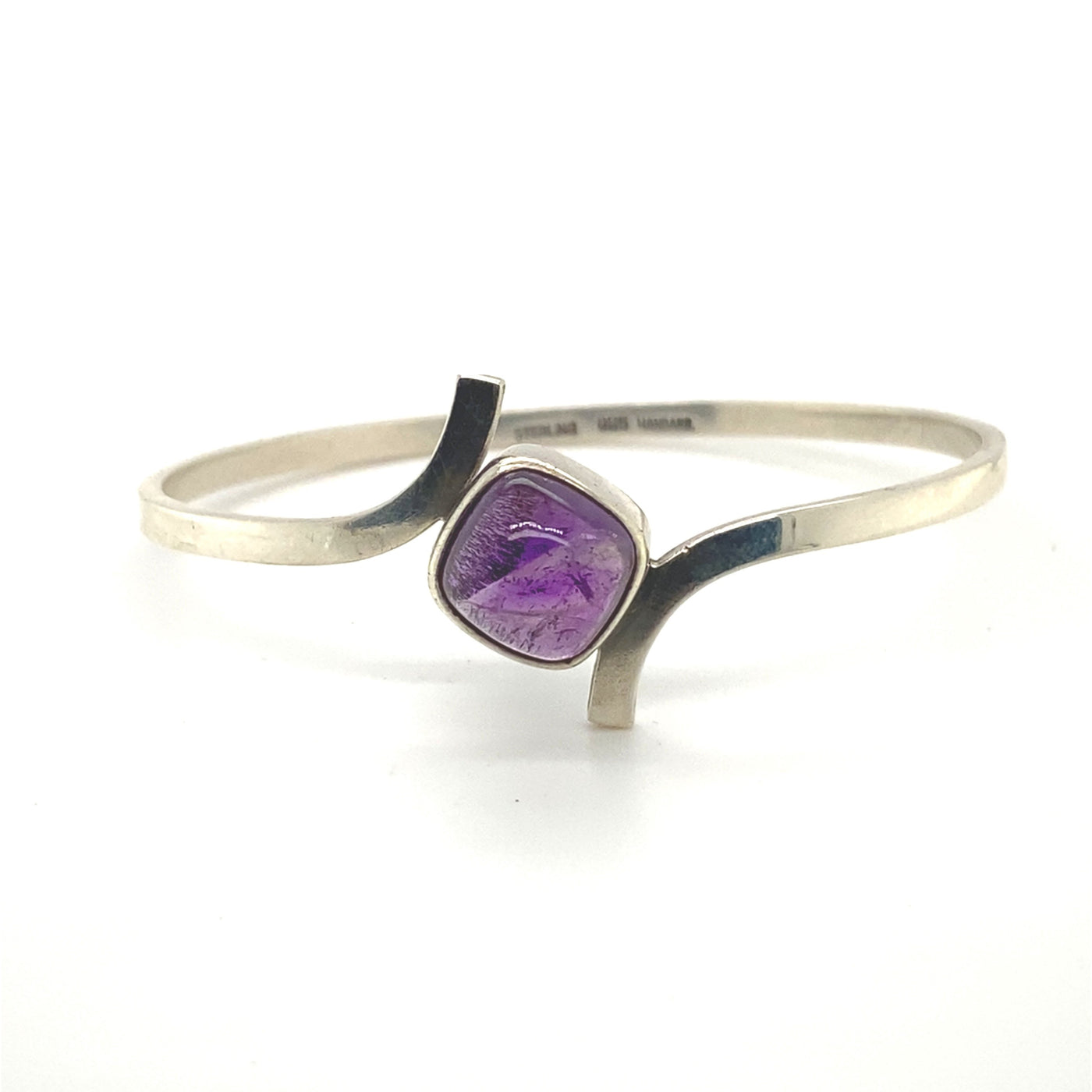 Feiner Silberarmreif mit Amethyst Handarbeit