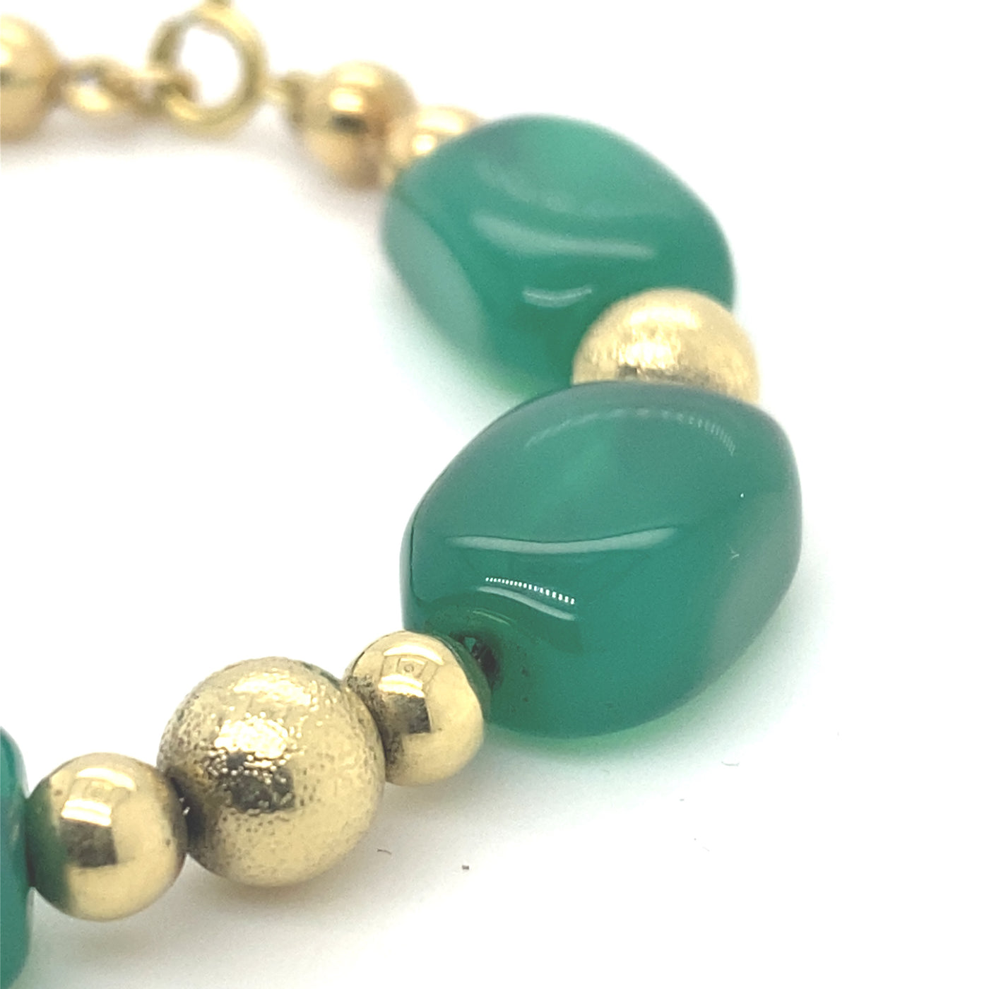 Bonbon - Goldenes Armband mit grünen Steinen