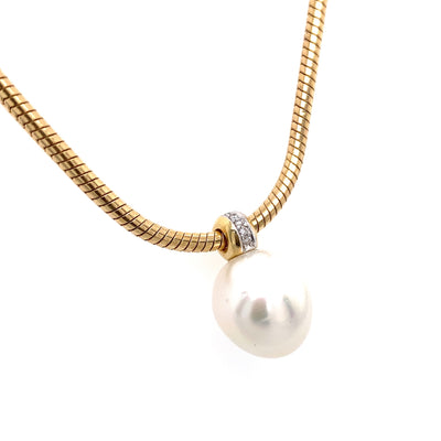 The Pearl on the String - Pures Goldcollier mit Perle