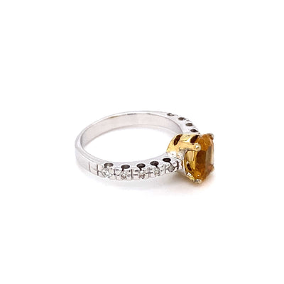 Purity - Bicolorring mit Diamanten und Citrin