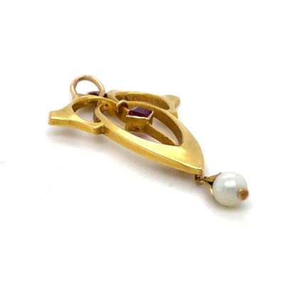 A Noble Drop - Goldener Jugendstilanhänger