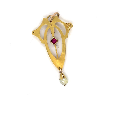 A Noble Drop - Goldener Jugendstilanhänger
