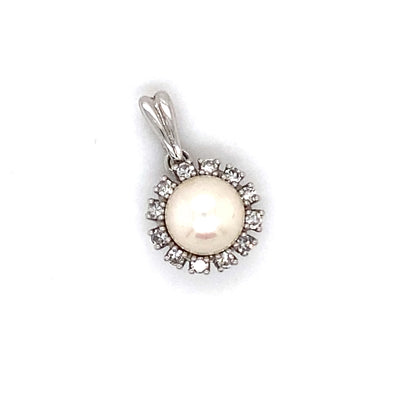 Shiny Pearly Circles - Perlanhänger mit Diamanten