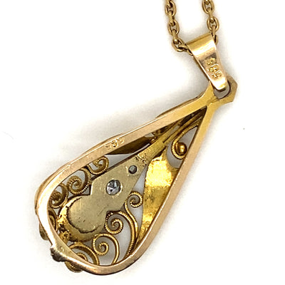 It's Tea Time - Hübscher Goldanhänger mit Diamant