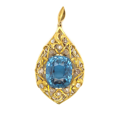 It's a Blue Lagoon - Exquisiter Goldanhänger 40 ct.