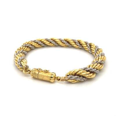 Opposites Attract - Bicolor Goldarmband geflochten