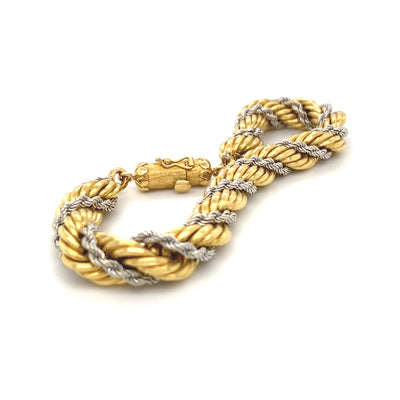Opposites Attract - Bicolor Goldarmband geflochten