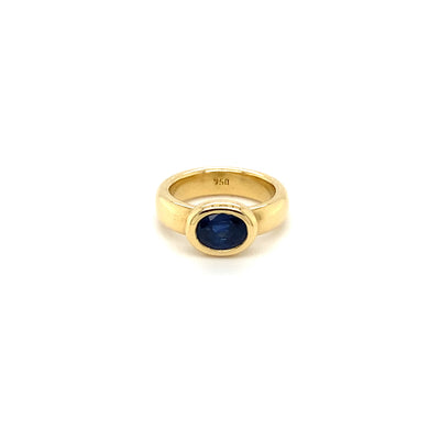 Deep Blue - Moderner Goldring mit Saphir