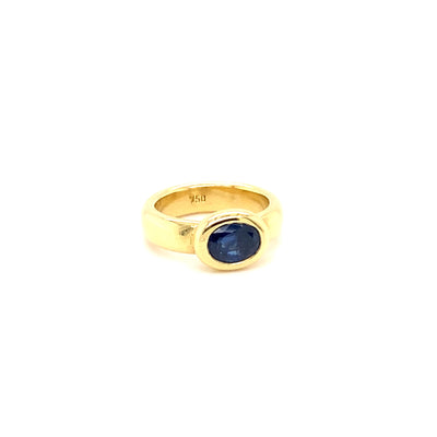 Deep Blue - Moderner Goldring mit Saphir