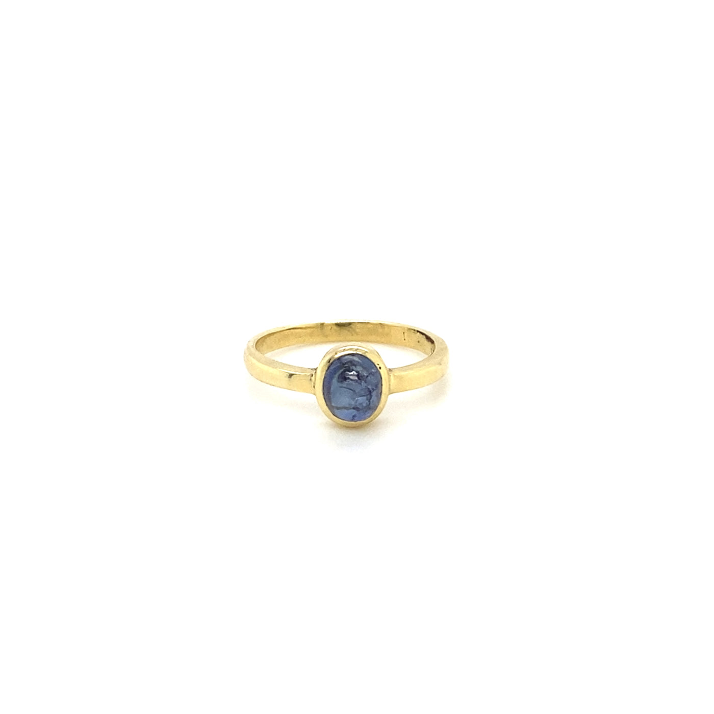 What's Blue - Feiner Goldring mit Saphircabochon