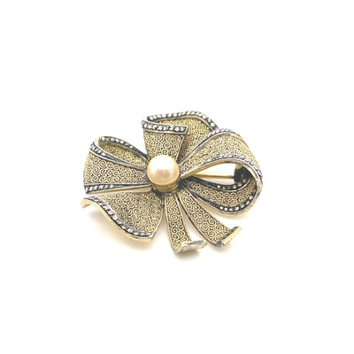 Flower Bow - Hübsche Fahrner Brosche