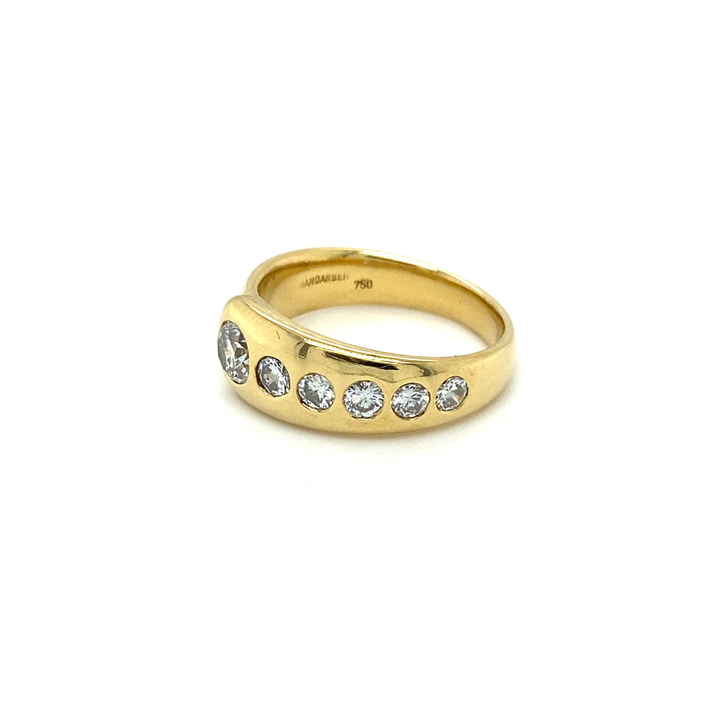 Solid Diamonds - Massiver Goldring mit Diamanten