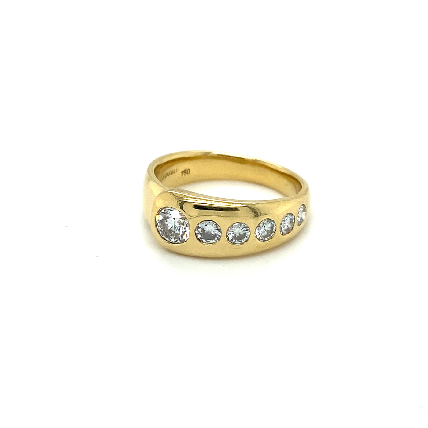 Solid Diamonds - Massiver Goldring mit Diamanten