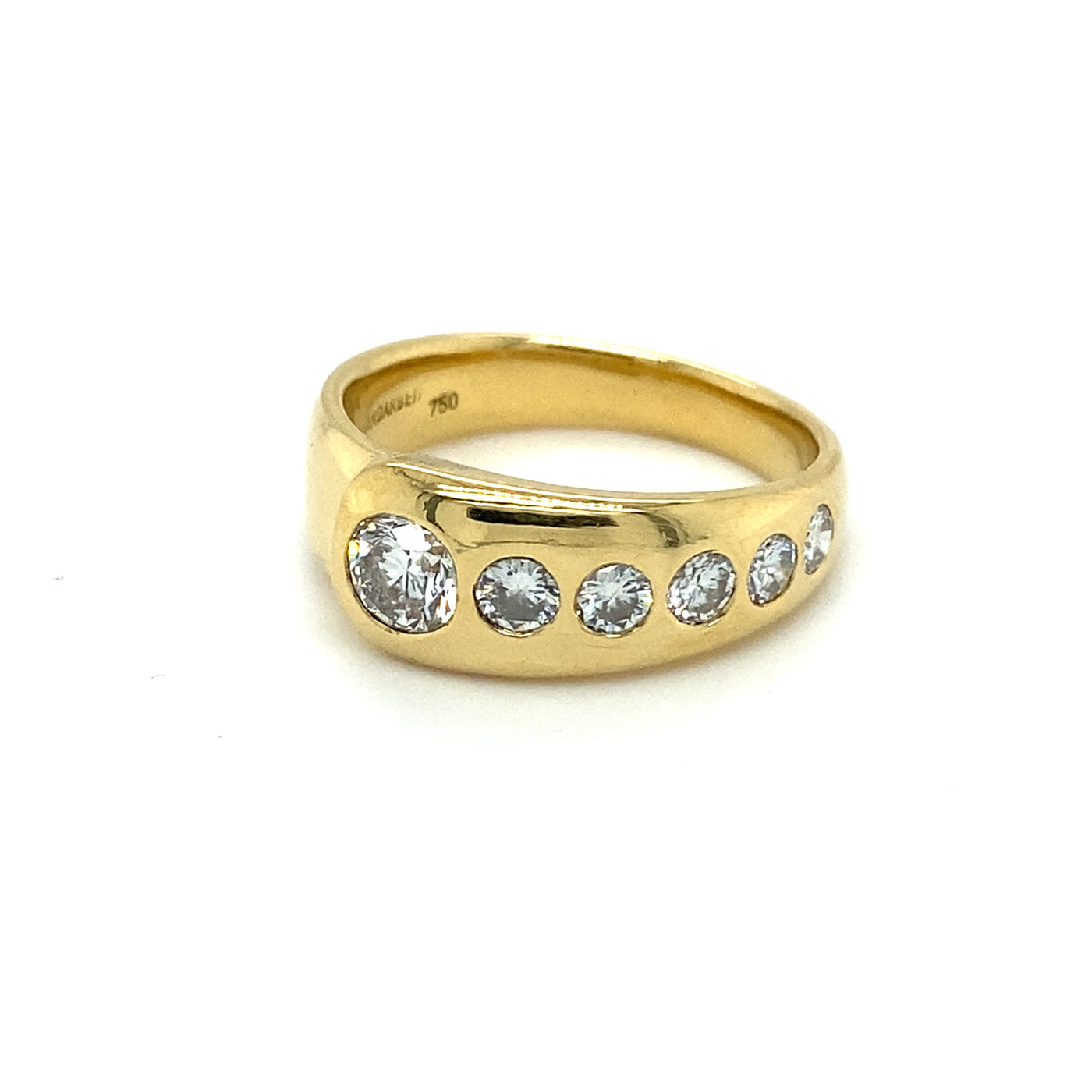 Solid Diamonds - Massiver Goldring mit Diamanten