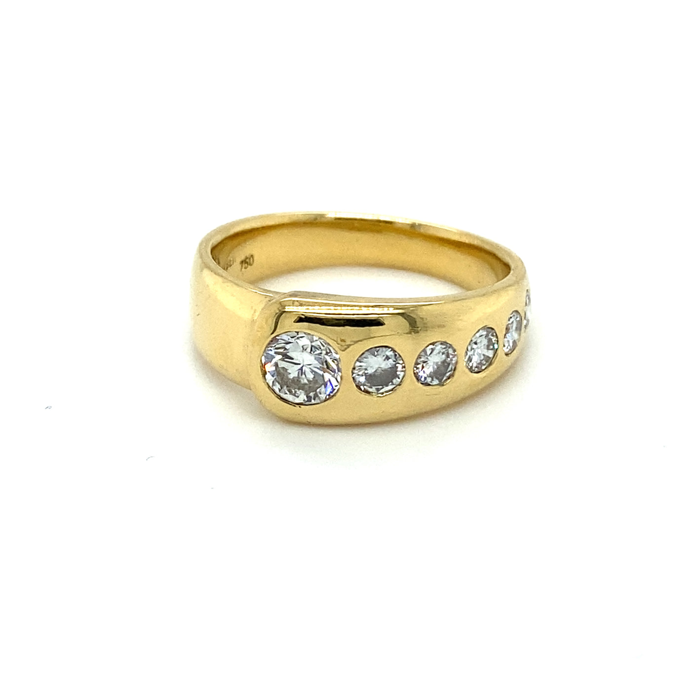 Solid Diamonds - Massiver Goldring mit Diamanten