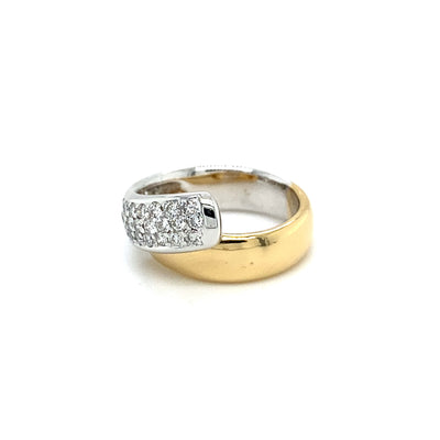 Diamond Hug - Moderner Diamantring bicolor