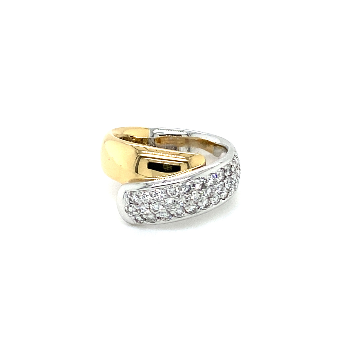 Diamond Hug - Moderner Diamantring bicolor