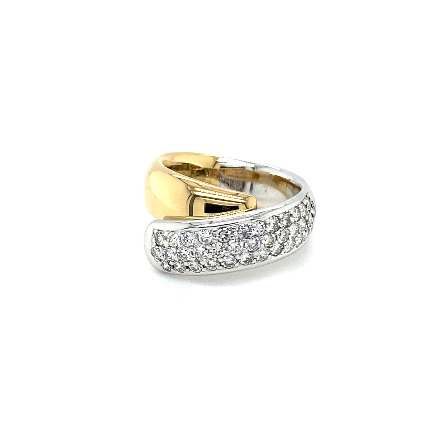 Diamond Hug - Moderner Diamantring bicolor