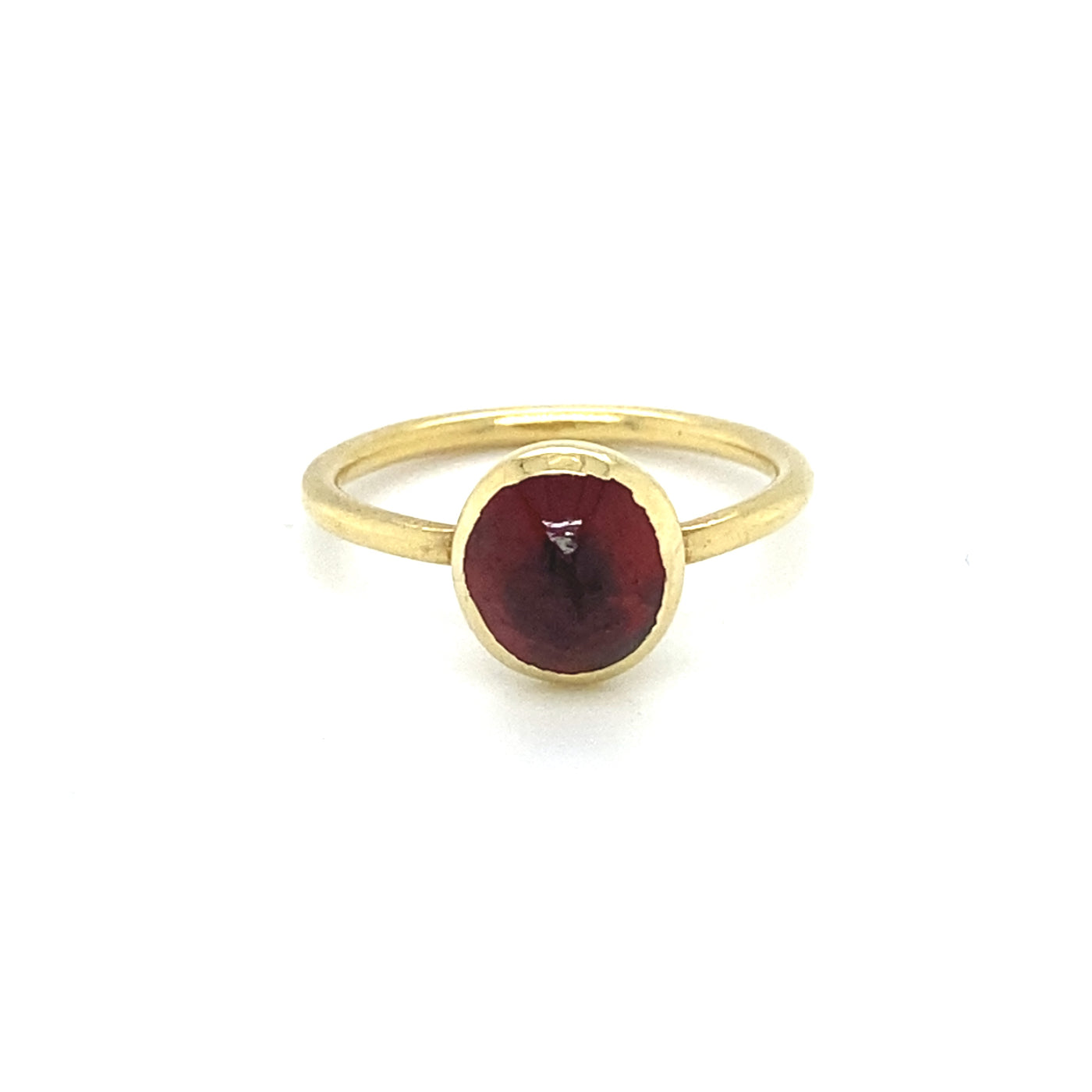 Sweet Sugarloaf - Feiner und moderner Goldring mit Granat